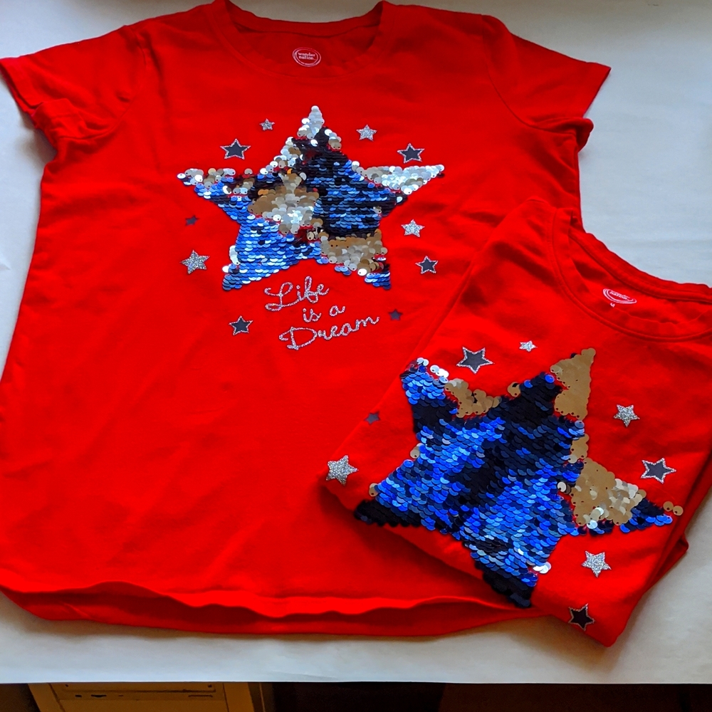 ❤️ 7-8/10-12, SET of 2! Wonder Nation, Life is a Dream short sleeve t-shirts